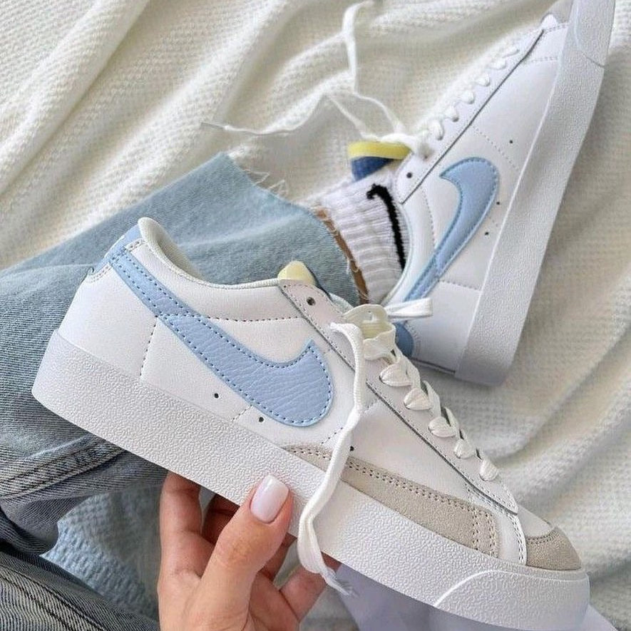 Custom Blazer White Blue Grey