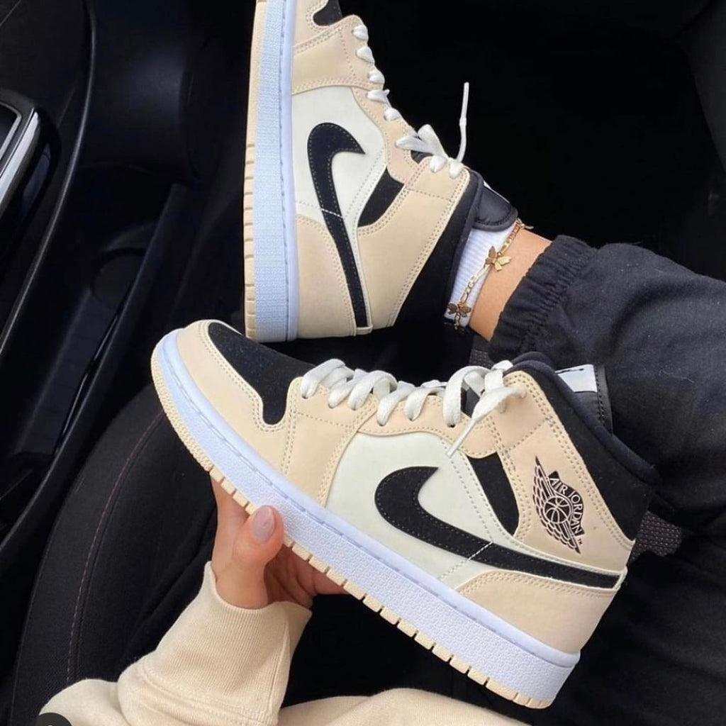 Custom Air Jordan 1 Beige Black