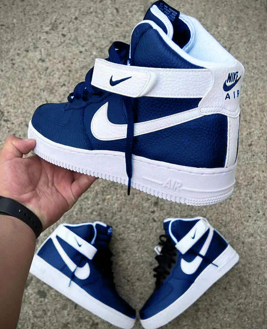 Custom Air Force 1 Dark Blue White High