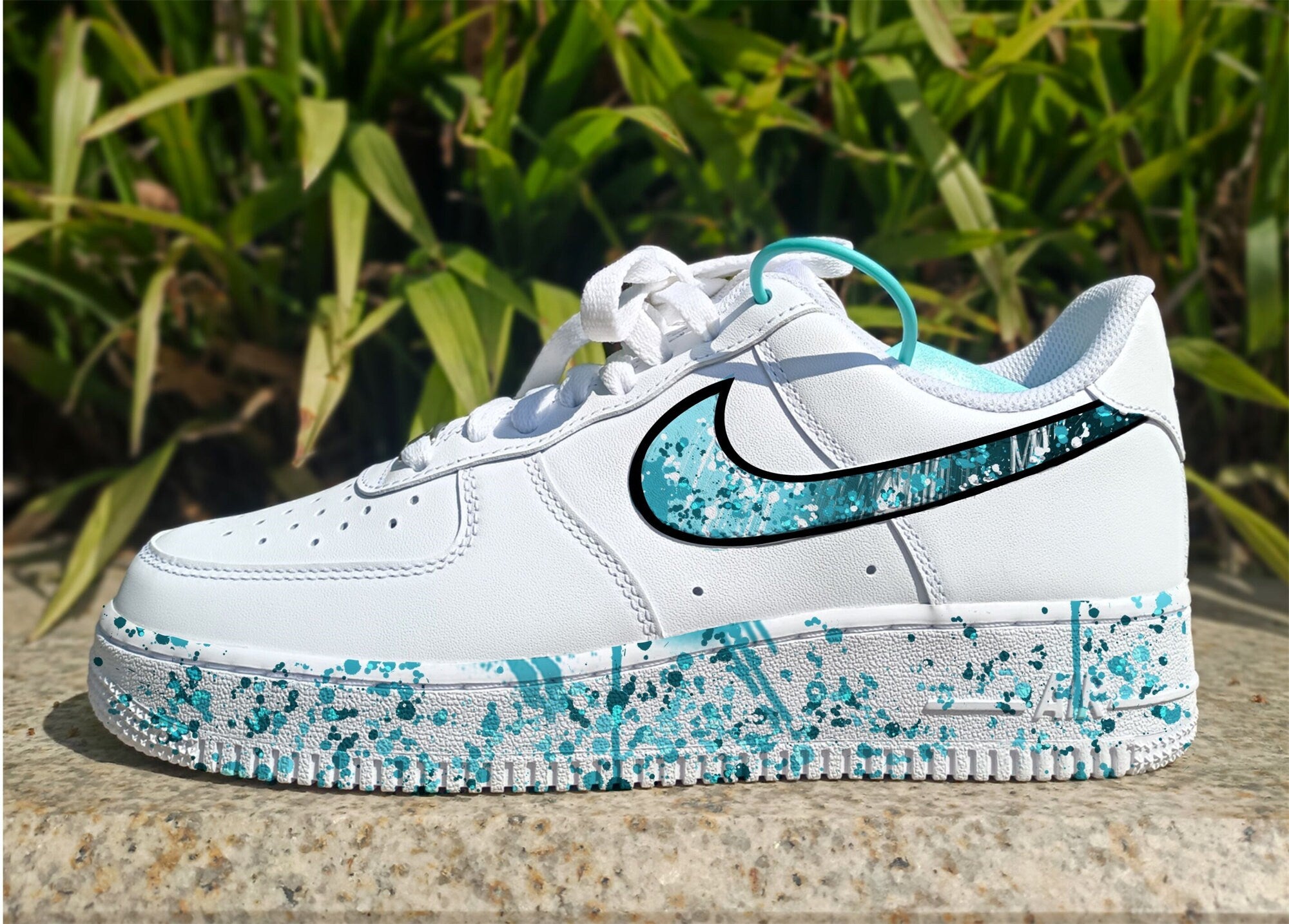 Custom Af1 Blue Blue Splash Custom Air Force 1 – customasurprise