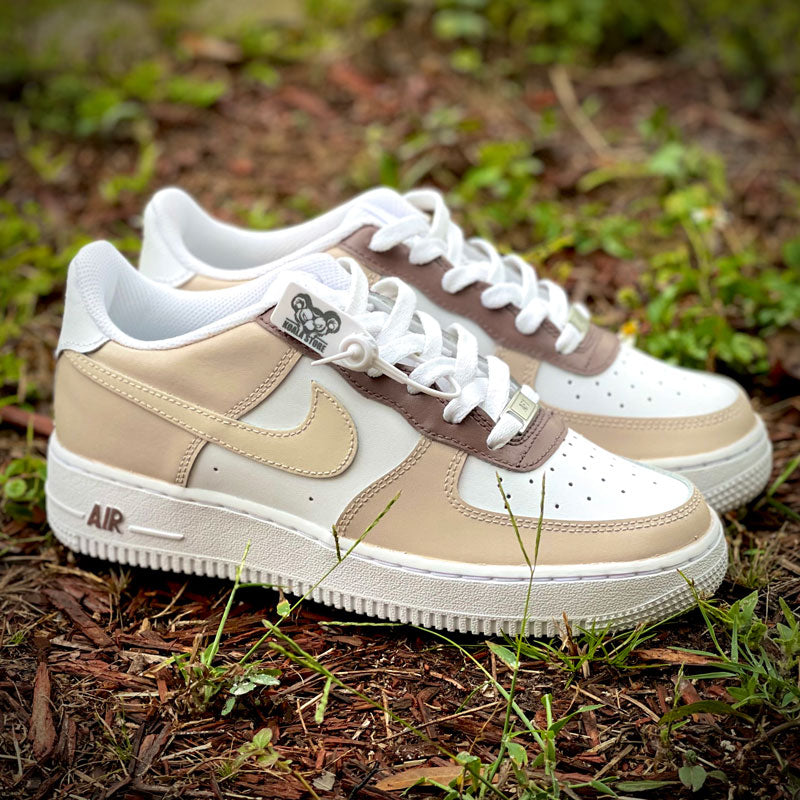 Custom Air Force 1 Beige And White