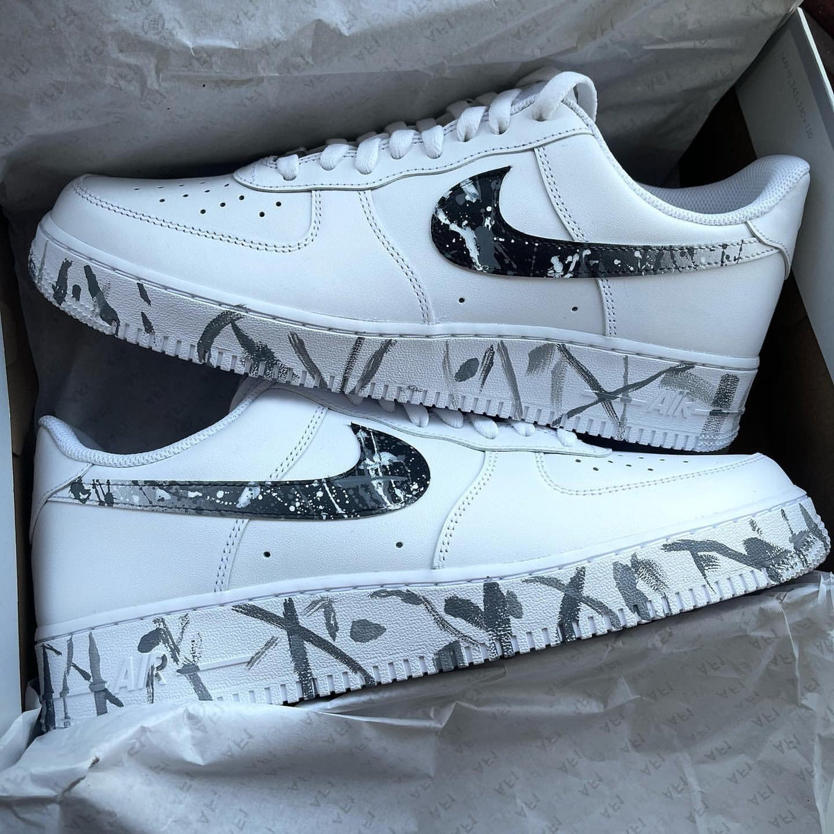 Black Splash Custom Air Force 1 – customasurprise