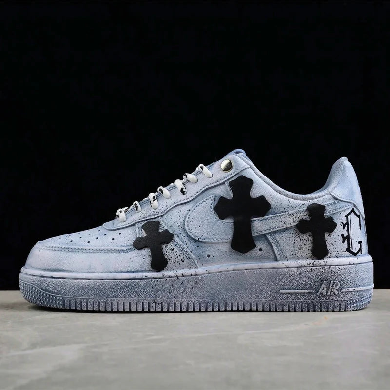 Custom Air Force 1 Blue With Cross