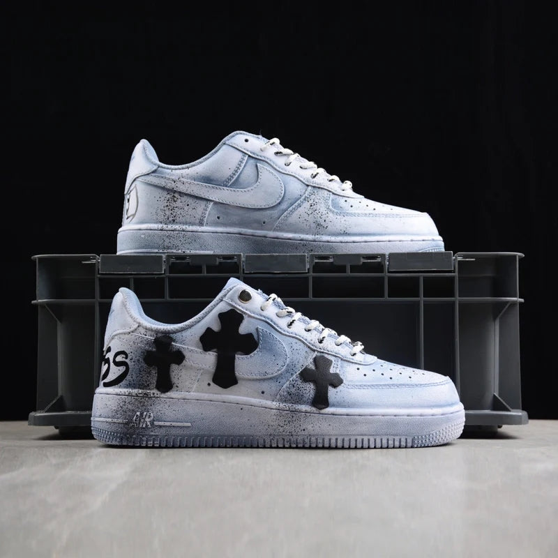 Custom Air Force 1 Blue With Cross