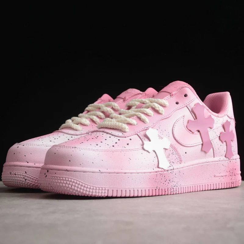 Custom Air Force 1 Pink With Cross