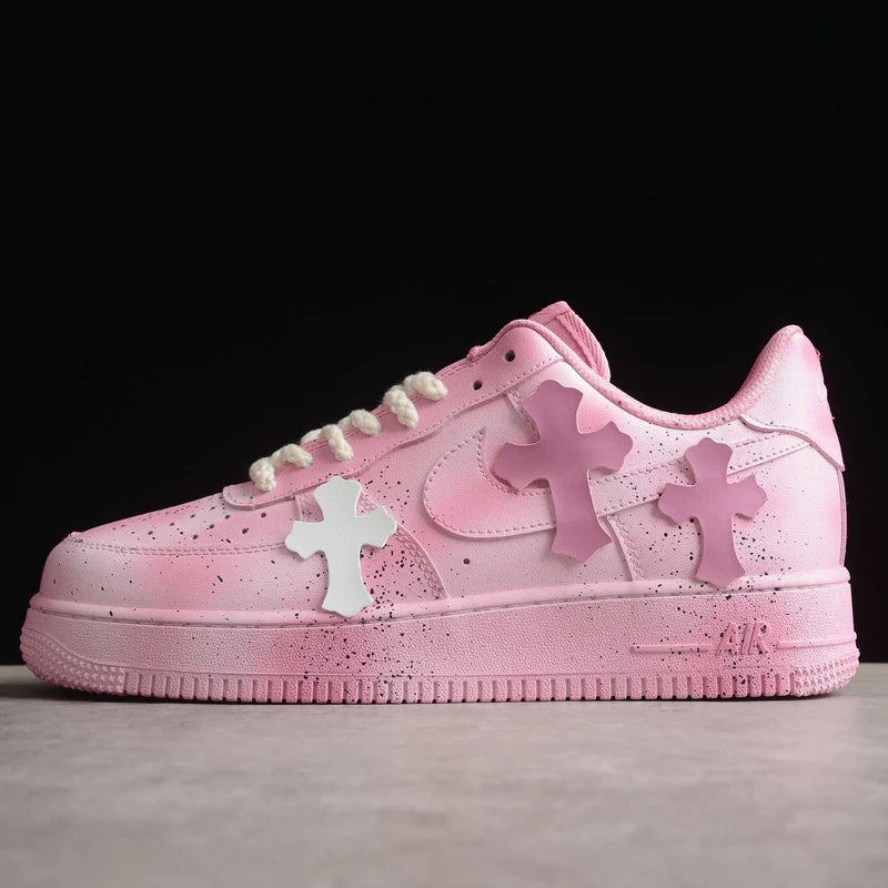 Custom Air Force 1 Pink With Cross