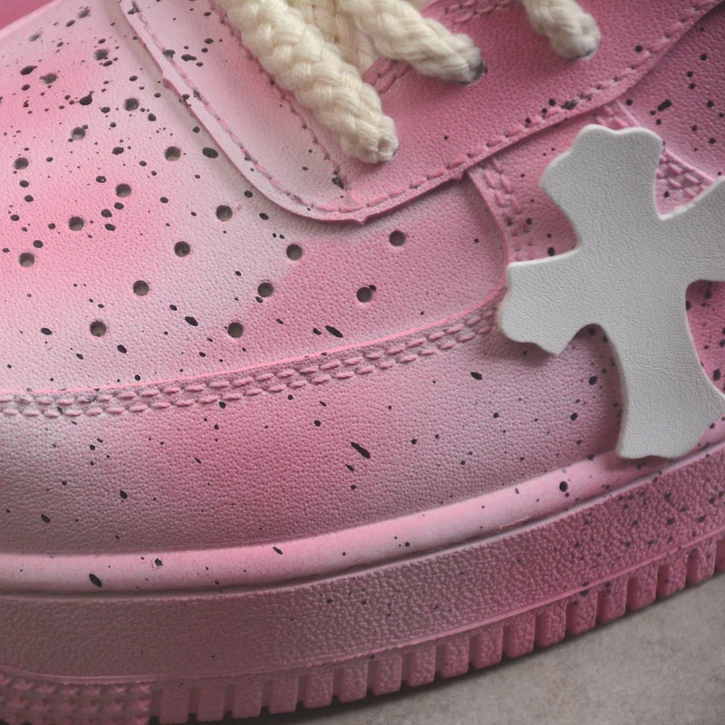 Custom Air Force 1 Pink With Cross