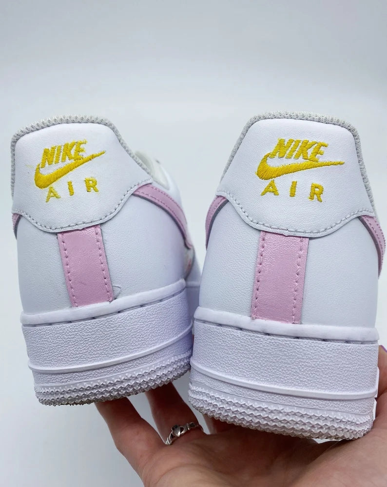 Custom Air Force 1 White Baby Pink Floral Pattern