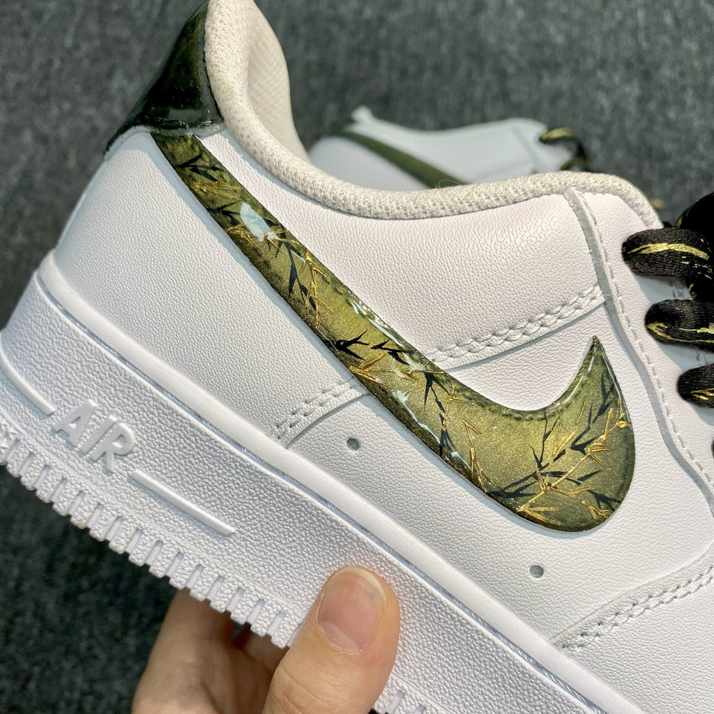 Custom Air Force 1 White Gold Foil