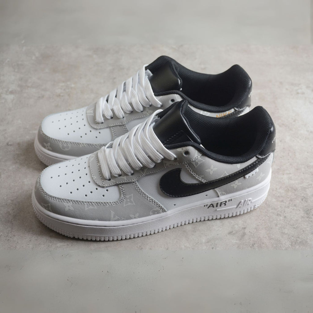 Custom Air Force 1 White Gray With LV Pattern