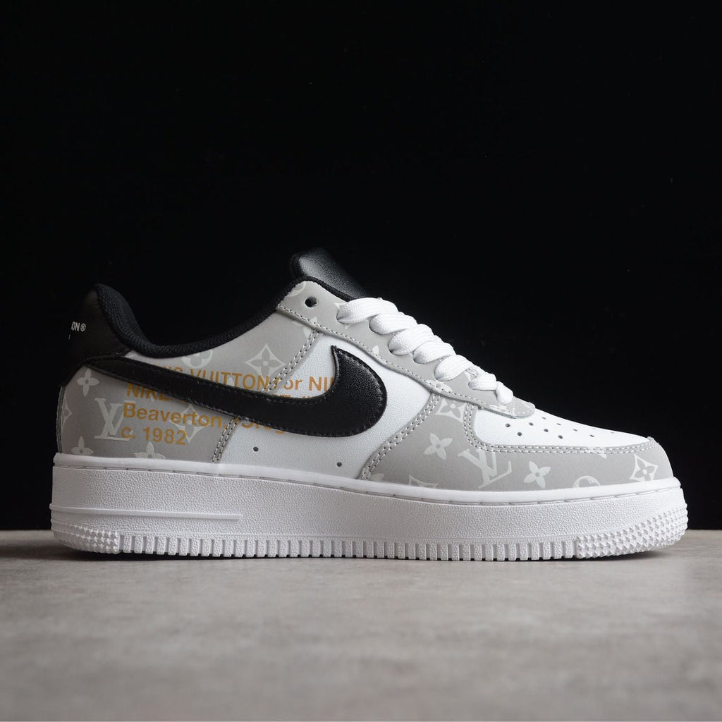 Custom Air Force 1 White Gray With LV Pattern