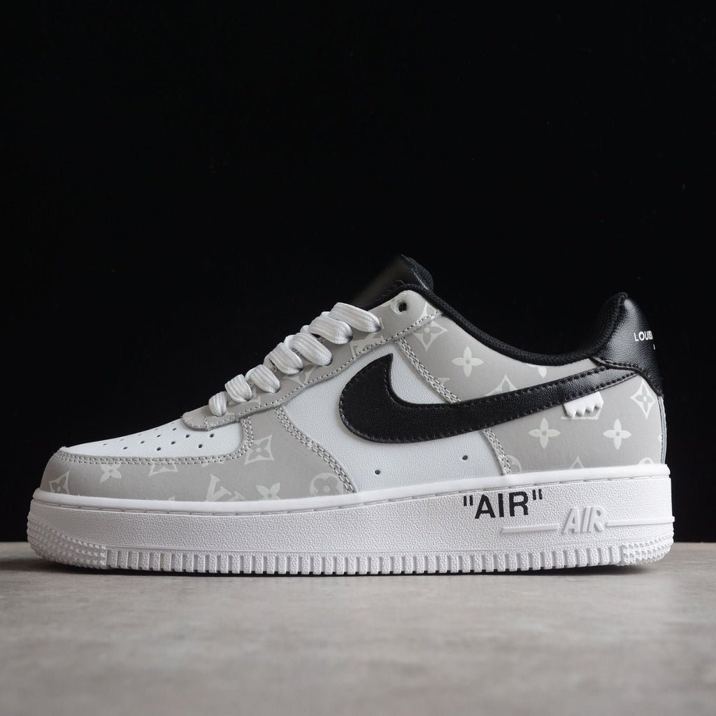 Custom Air Force 1 White Gray With LV Pattern