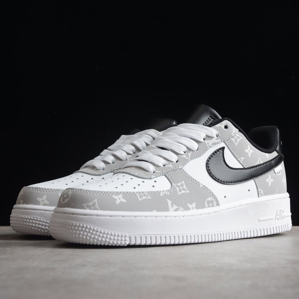 Custom Air Force 1 White Grey With LV Pattern
