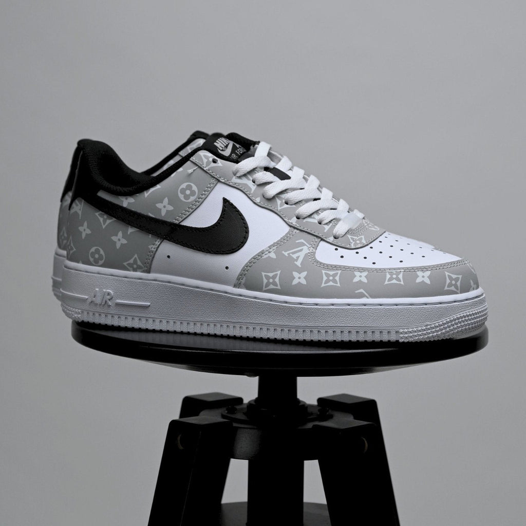 Custom Air Force 1 White Grey With LV Pattern