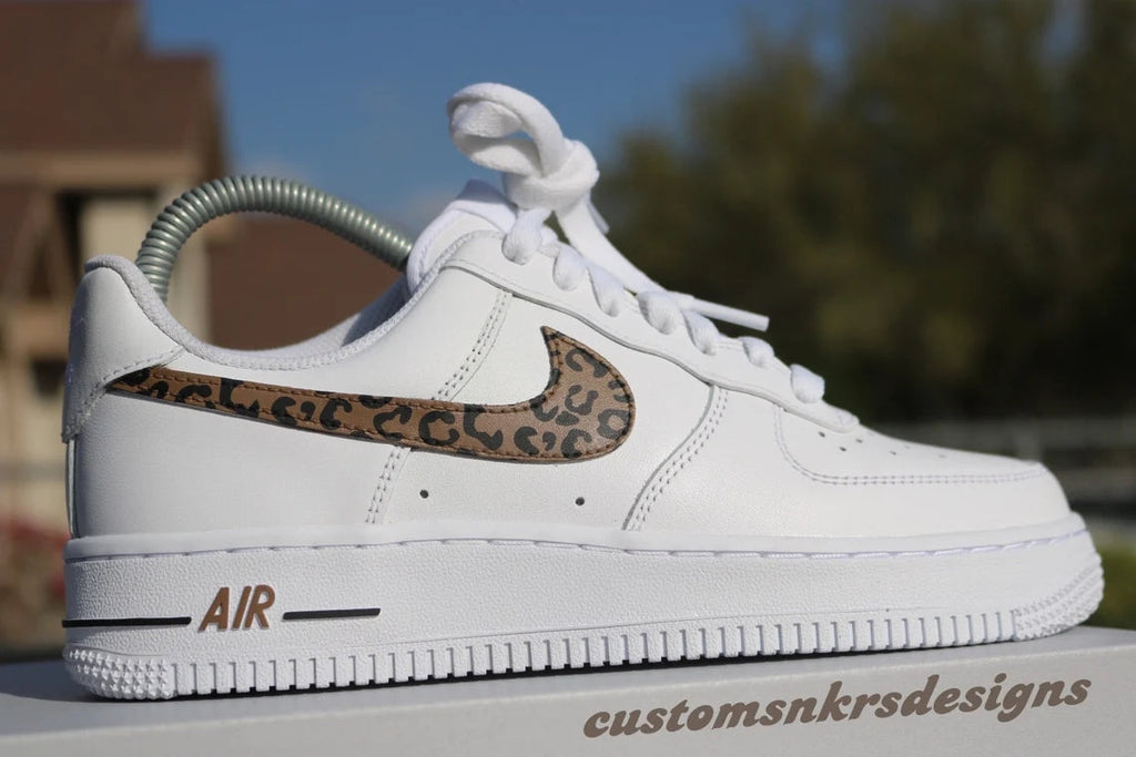 Custom Air Force 1 White Leopard Print