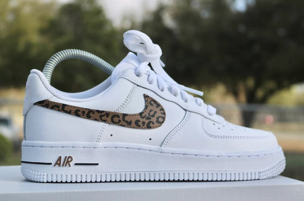 Custom Air Force 1 White Leopard Print