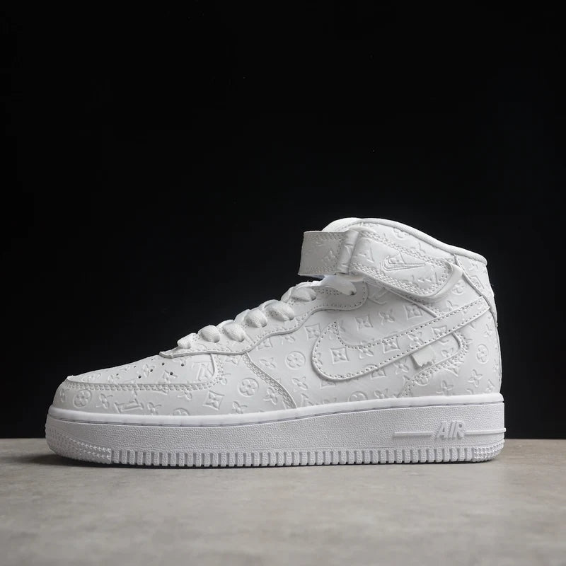 Custom Air Force 1 White LV Pattern Embossing