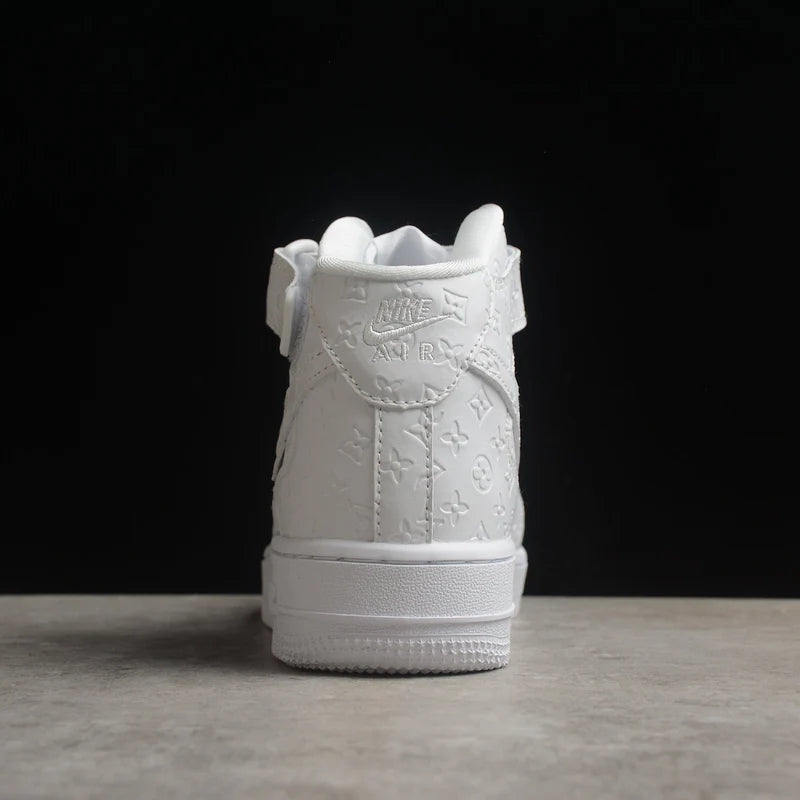 Custom Air Force 1 White LV Pattern Embossing