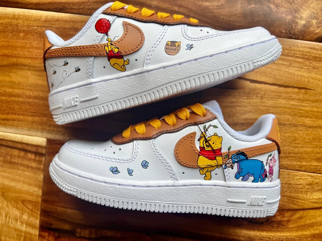 Custom Air Force 1 White Winnie the Pooh Theme