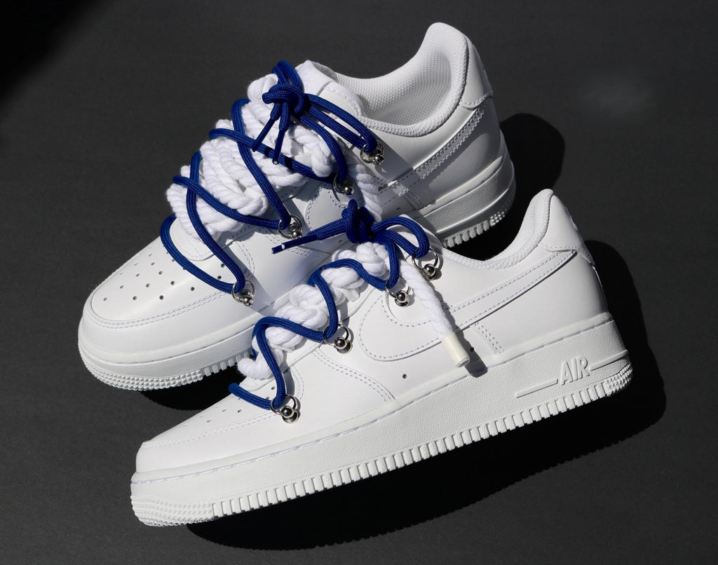 Custom Air Force 1 White With Blue Laces