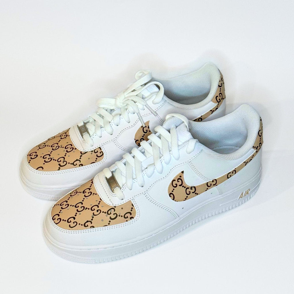 Custom Air Force 1 White With GG - Inspired Pattern