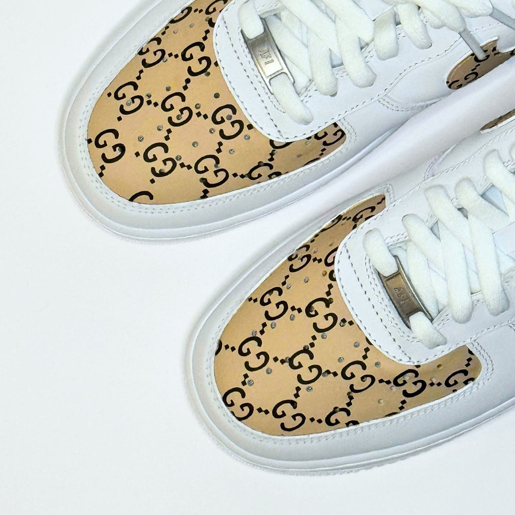 Custom Air Force 1 White With GG - Inspired Pattern