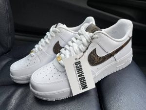 Custom Air Force 1 White With Leopard Print