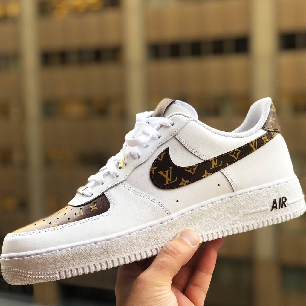 Custom Air Force 1 White With LV Pattern