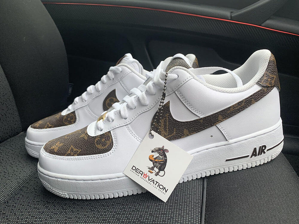 Custom Air Force 1 White With LV Pattern