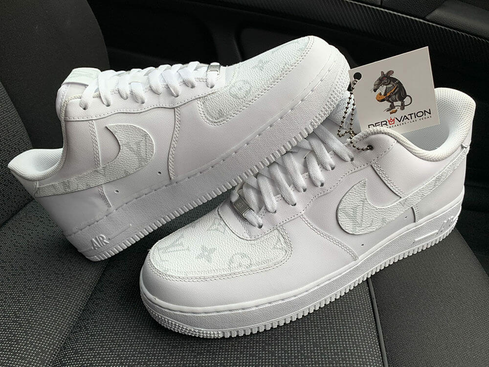 Custom Air Force 1 White With LV Subtle Patterns