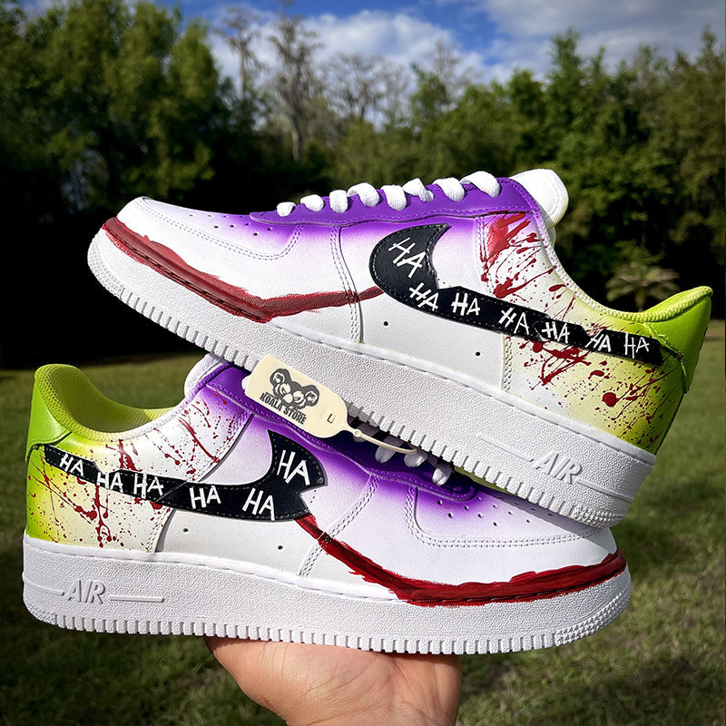Custom Air Force 1 White With Purple Green And Blood Splatter