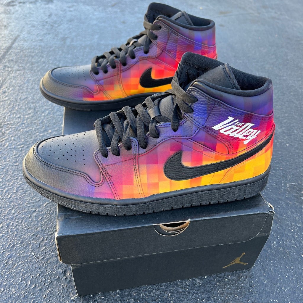 Custom Air Jordan 1 Black Multicolor Checkered