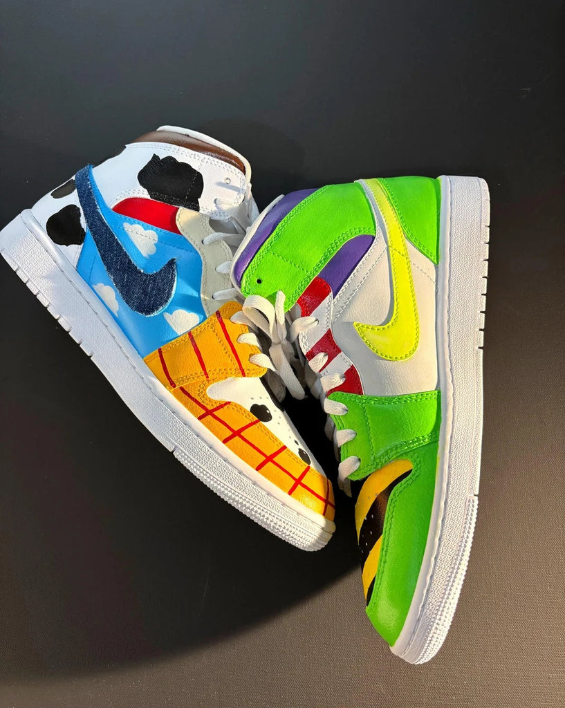Custom Air Jordan 1 Multicolor Cartoon Pattern