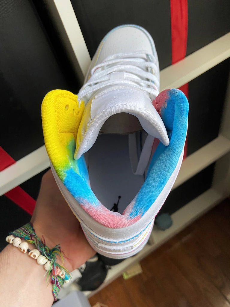 Custom Air Jordan 1 White Multicolor Outline