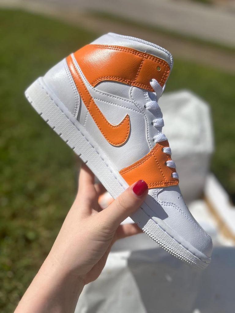 Custom Air Jordan 1 White Orange Butterflies