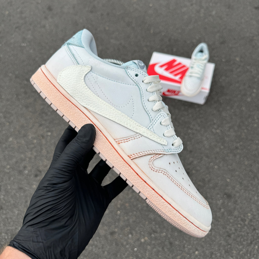 Custom Air Jordans Travis Scott White With Textured Swoosh