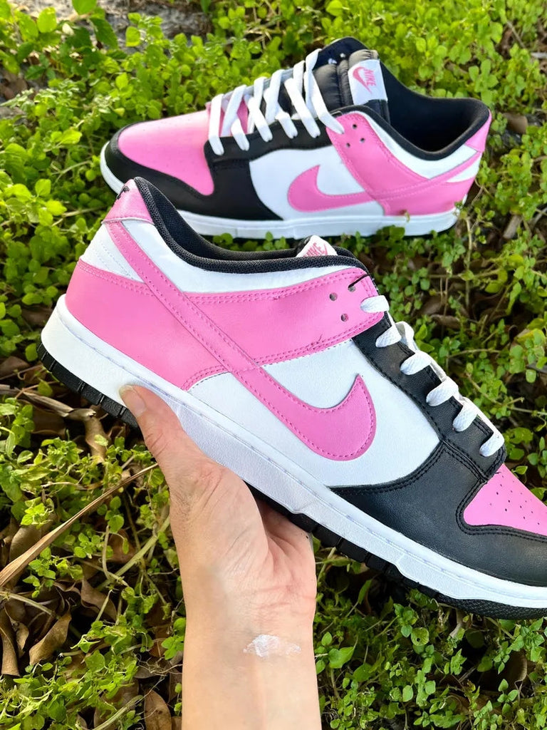 Custom Dunk Baby Pink Black White Design