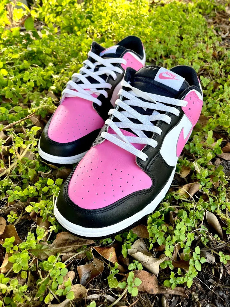 Custom Dunk Baby Pink Black White Design