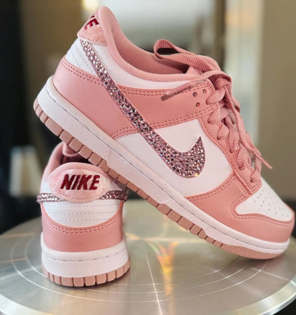 Custom Dunk Baby Pink Glitter Rhinestones Swoosh