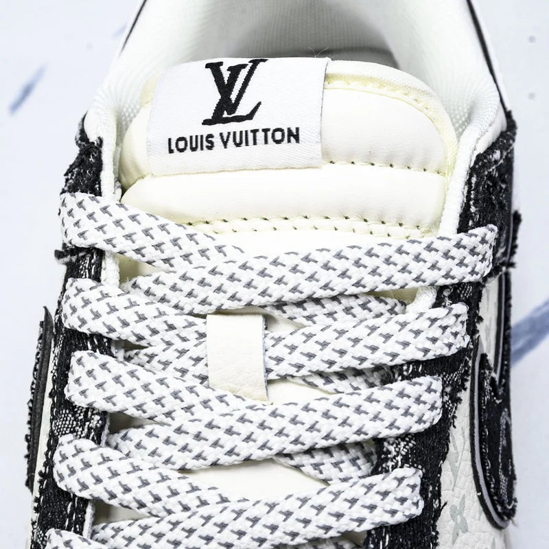 Custom Dunk Black White With LV Logo