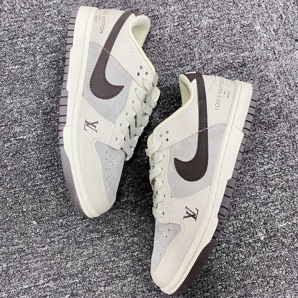 Custom Dunk Cream Dark Brown LV Logo