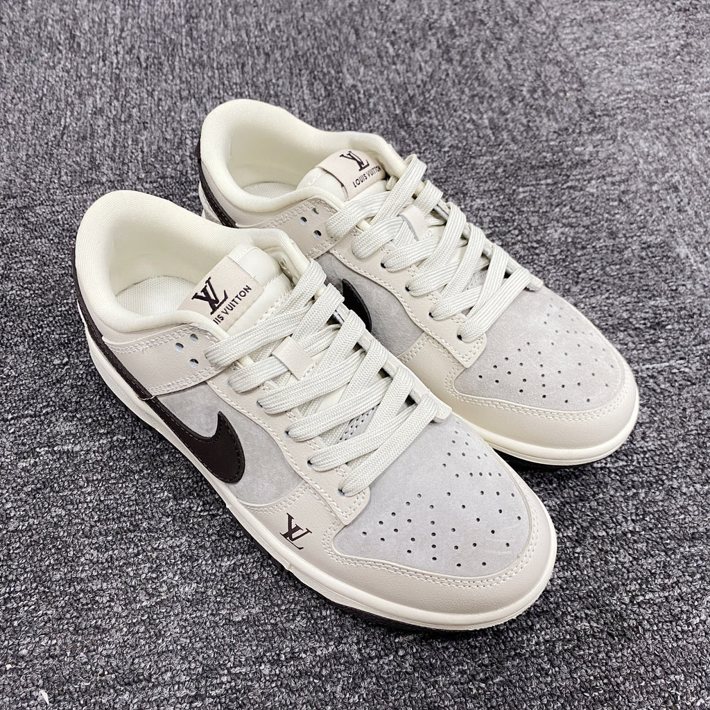Custom Dunk Cream Dark Brown LV Logo