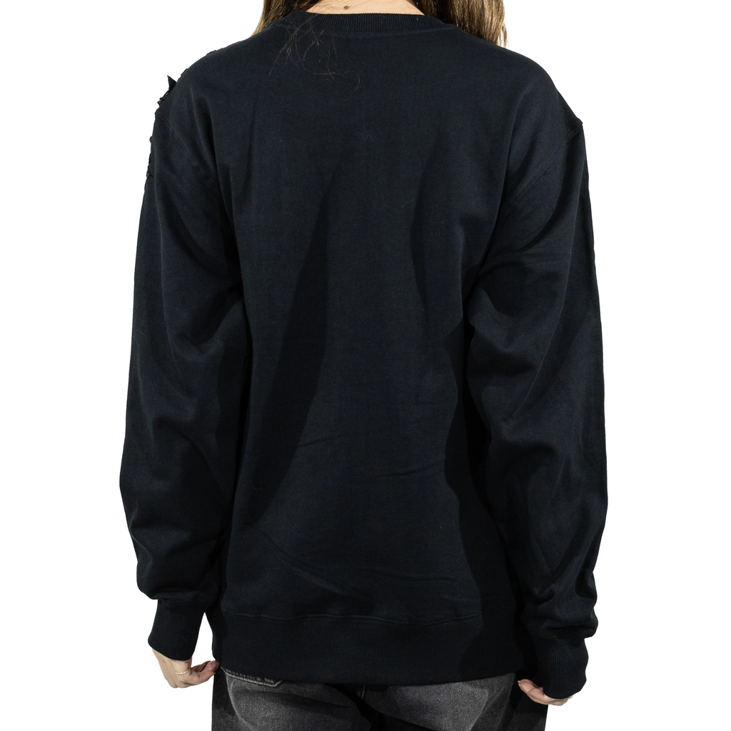 Custom Embroidery Nike Sweatshirt Black Floral Embellished