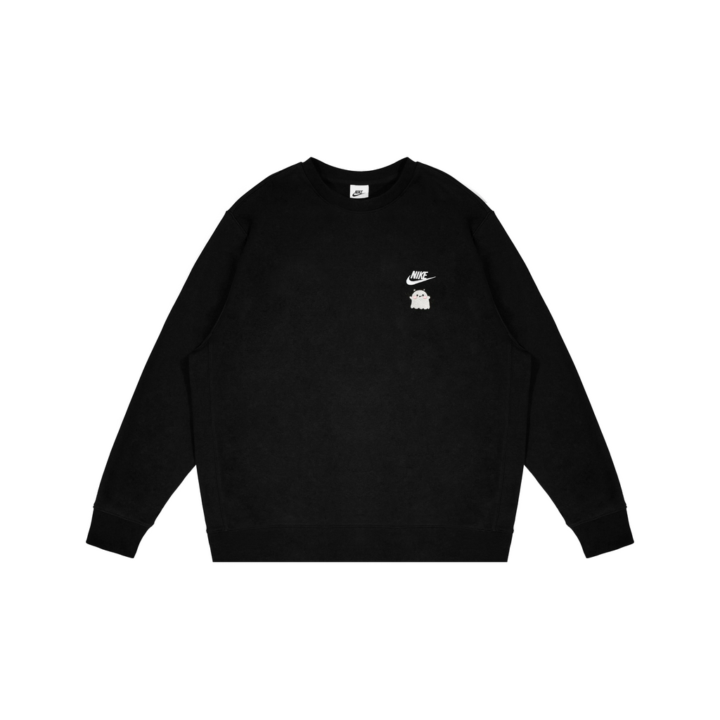 Custom Embroidery Nike Sweatshirt Black With Cute Ghost