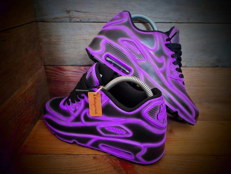 Custom Nike Air Max 90 Black Purple