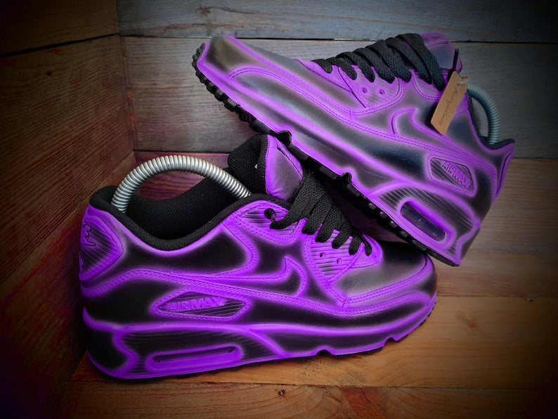 Custom Nike Air Max 90 Black Purple