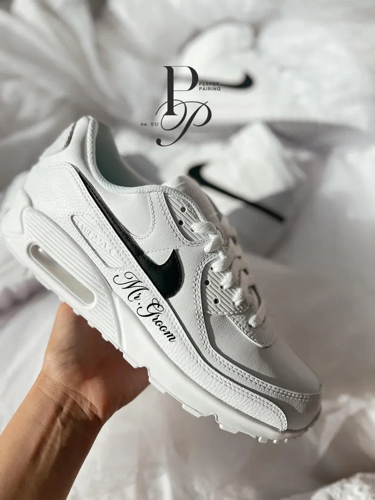 Custom Nike Air Max White Personalized Text