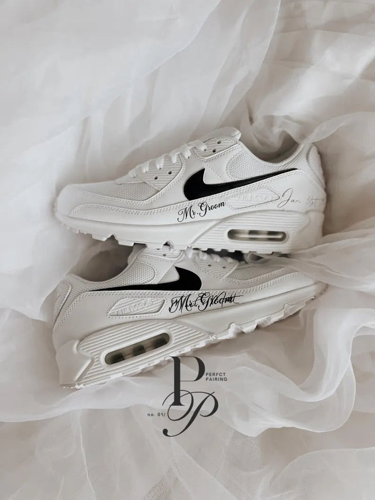 Custom Nike Air Max White Personalized Text