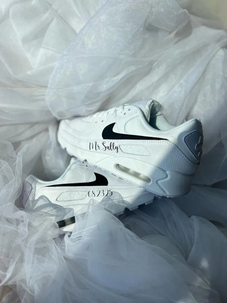 Custom Nike Air Max White Personalized Text