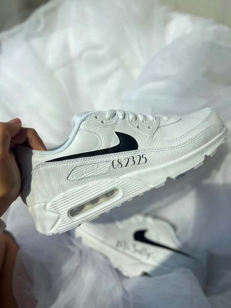 Custom Nike Air Max White Personalized Text